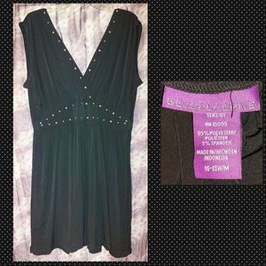 Beverly Drive brand Black Studded Grecian Style Soft Knit Dress Sz 16/18W